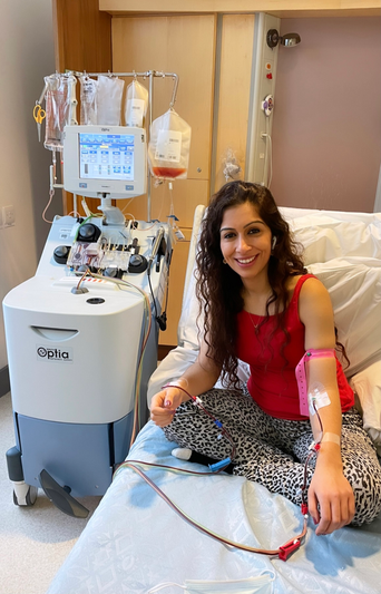 DKMS blood stem cell donor Dr Pria Suchak recently donated her blood stem cells via PBSC method