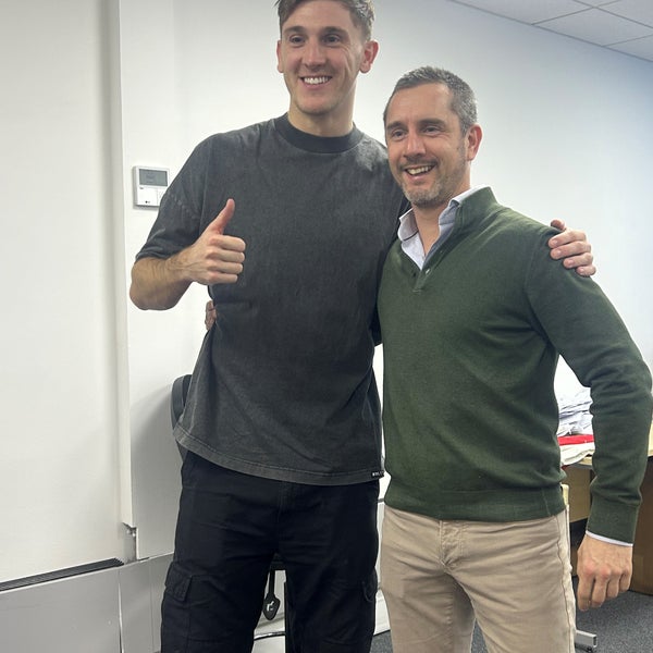 Jimmy Dunne and Peter McCleave smiling together Jimmy Dunne and Peter McCleave smiling together