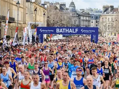 Start line of the Bath Half Start line of the Bath Half