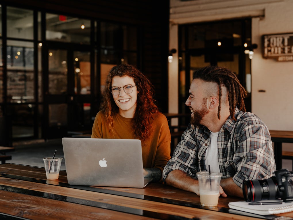 Students looking at laptop Students looking at laptop