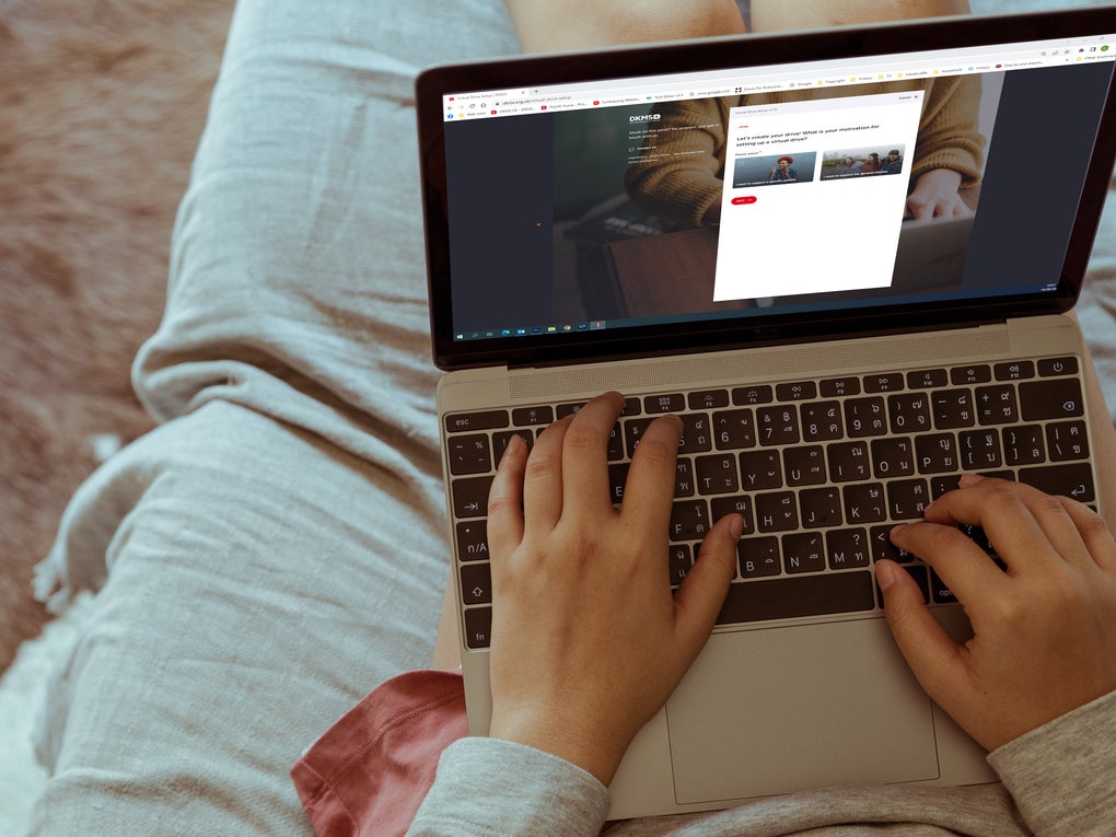 Laptop screen showing the virtual drives creation page Laptop screen showing the virtual drives creation page