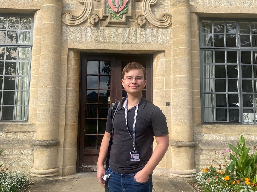 Zac standing in front of St Ann's College, Oxford Zac standing in front of St Ann's College, Oxford
