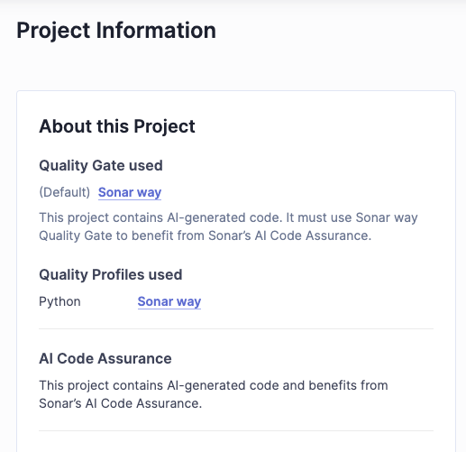 Using an AI Code Assurance approved quality gate