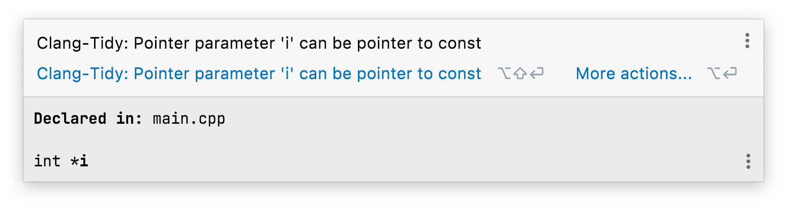 clang-tidy pointer to const cpp