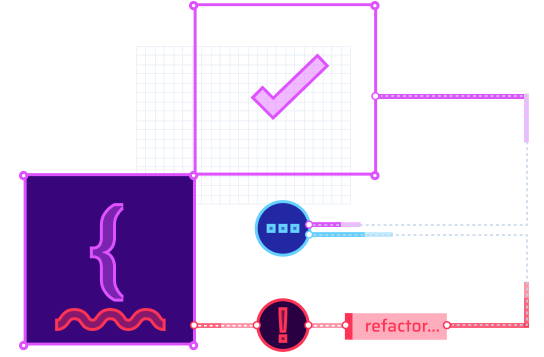 bits of code and quality checks are shown as an abstract of a developers environment.