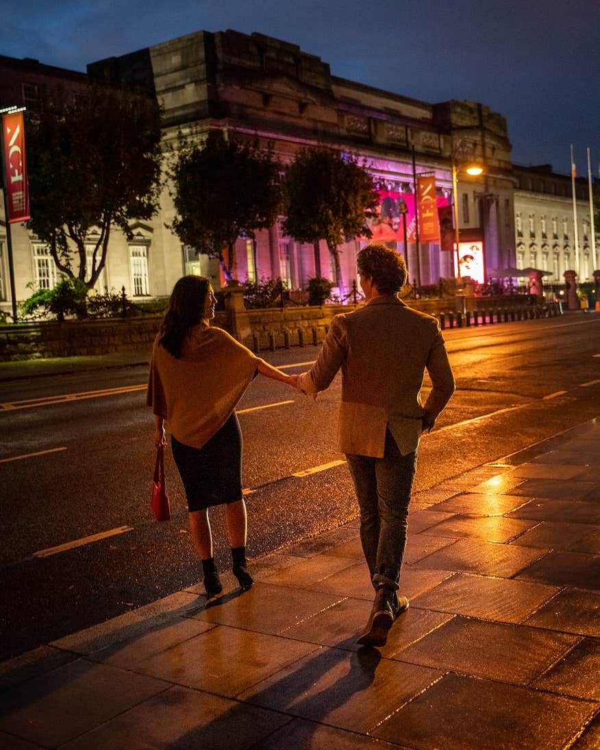 A couple outside of the National Concert Hall in Dublin city