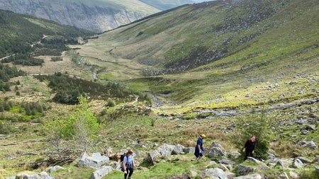 A group of walkers enjoying the views along The Wicklow Way