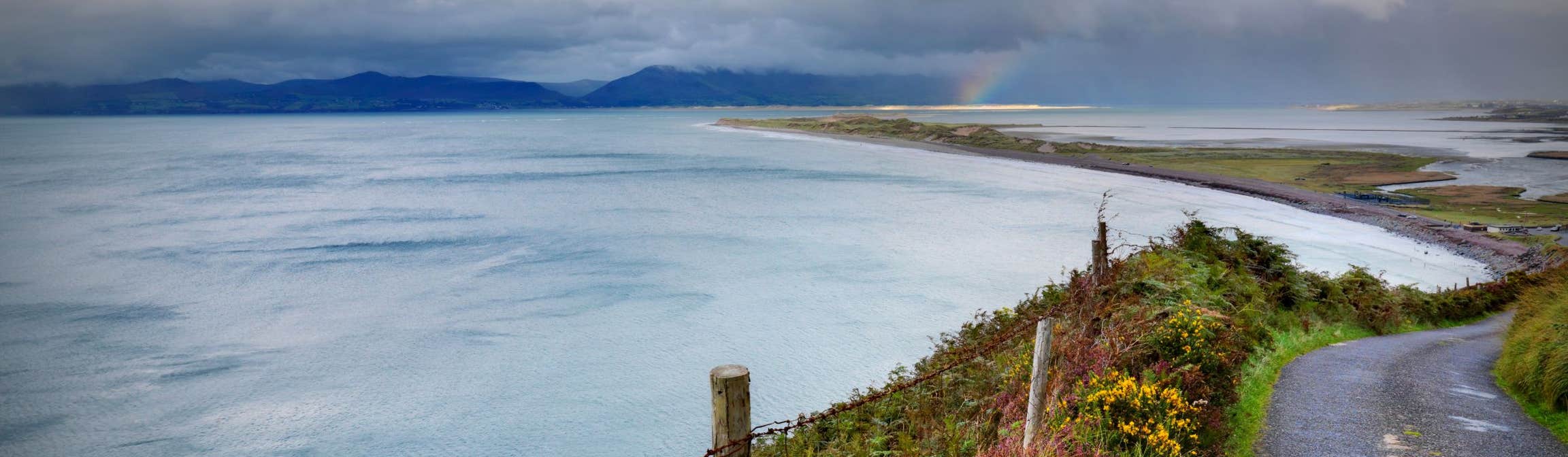 View of the sand spit at Rossbeigh Strand, County Kerry