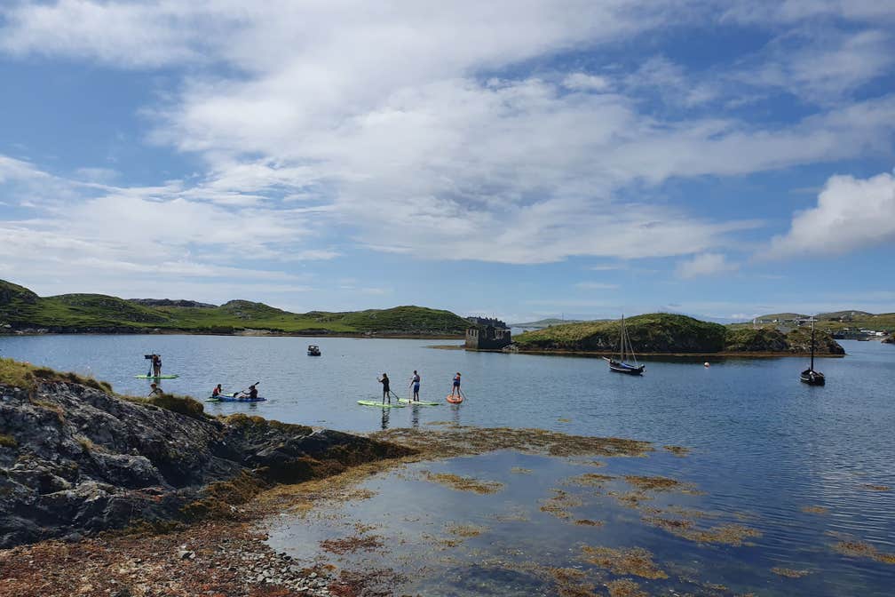 Paddle boarding at Inishbofin Island, County Galway