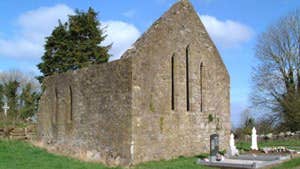 Exterior of Abbeyderg Abbey ruin