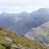 Wilderness Ireland view of hikers in the mountains