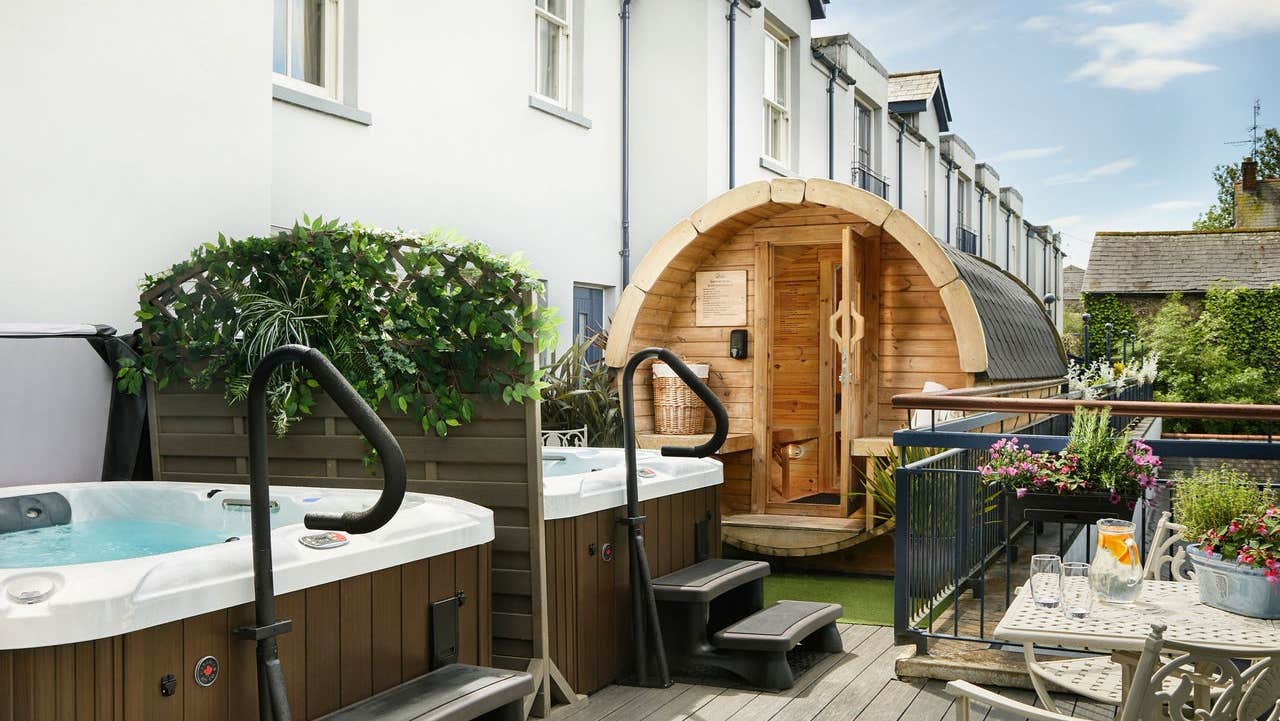 A view of the outdoor hot tub at The Victorian Treatment Rooms at Castle Leslie Estate