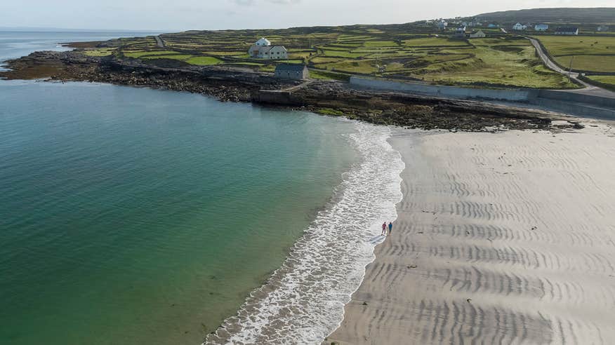 Green fields near Kilmurvey Beach, Inishmore, Aran Islands, Galway