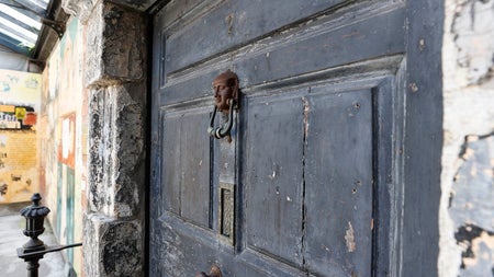 A view of the front door of Leopold and Molly Blooms home in Ulysses