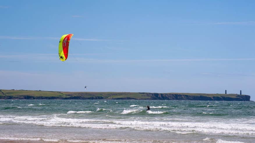 Kitesurfer on Tramore Beach in County Waterford