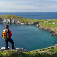 A hiker at Slea Head in County Kerry