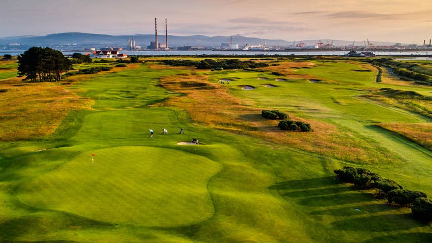 Green looking down the fairway at The Royal Dublin Golf Club County Dublin