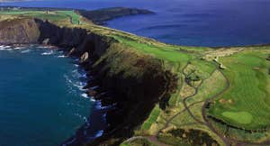 A narrow strip of land at the Old Head of Kinsale in County Cork.
