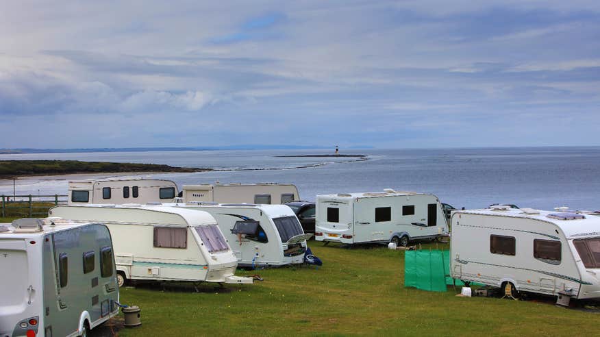 Mobile homes parked at Rosses Point Caravan Park in Sligo.