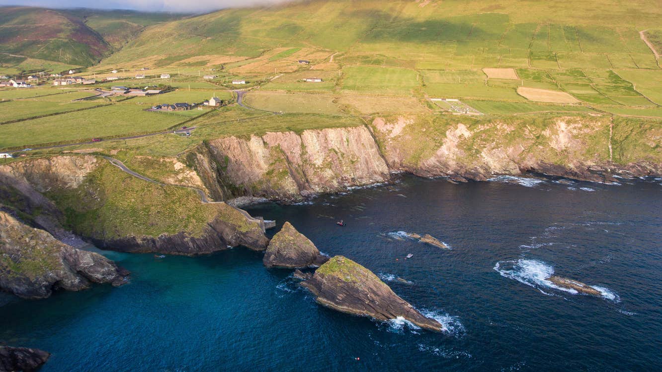 Aerial view of Dunquin Harbour, County Kerry