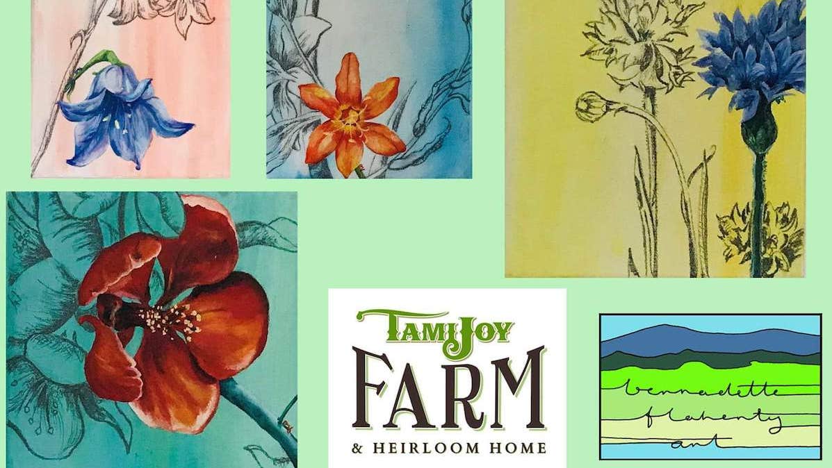 Botanical Art Workshops at TamiJoyFarm. Painting workshop & bespoke farm to table tasting experience. Learn to capture nature through watercolour with Connemara artist, Bernadette Flaherty.