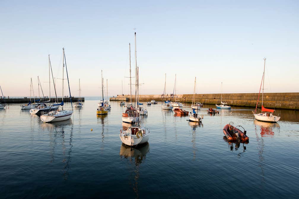 Boats in the evening sun in Bray, Wicklow