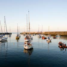Boats in the evening sun in Bray, Wicklow