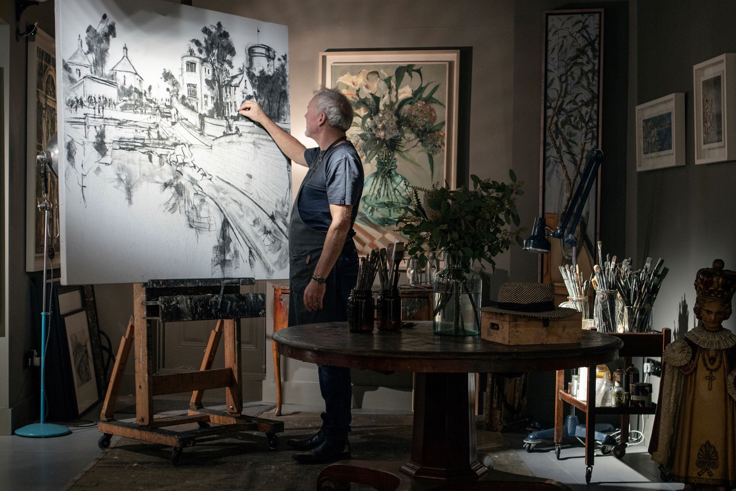 Gerard Byrne at work in his Artist Studio