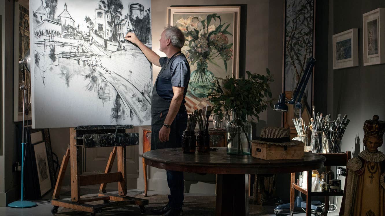 Gerard Byrne at work in his Artist Studio