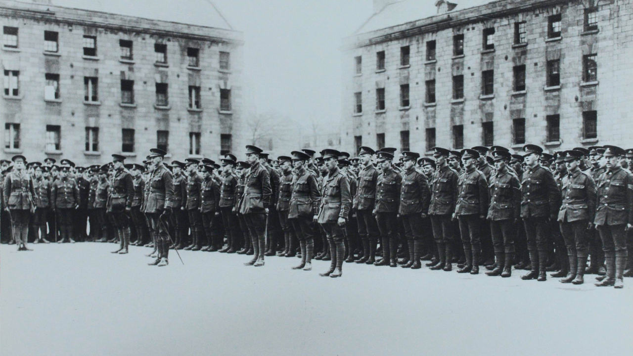 Photograph of "D" Company, 7th Battalion Royal Dublin Fusiliers, 1915