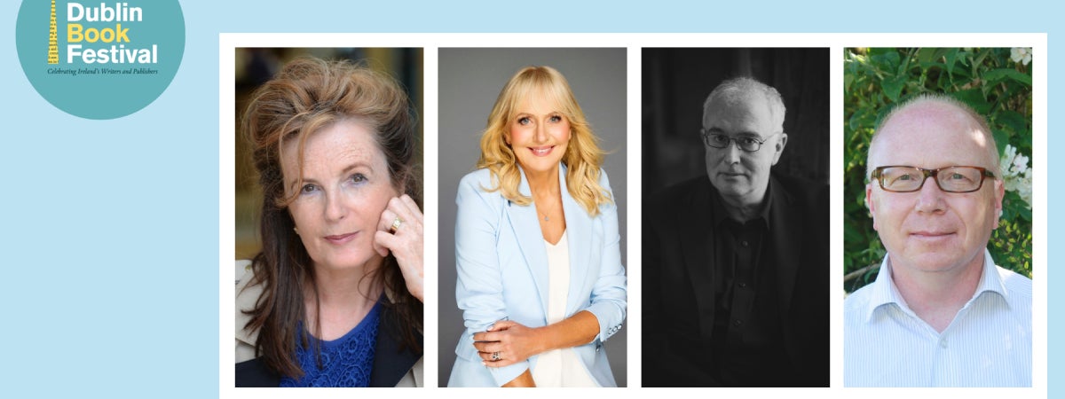 Christine Dwyer Hickey, Miriam O'Callaghan, Joseph O'Connor and David Park who will appear at this year's Dublin City Libraries Readers' Day event at Dublin Book Festival