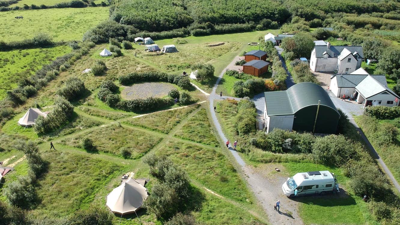 Aerial view of site.