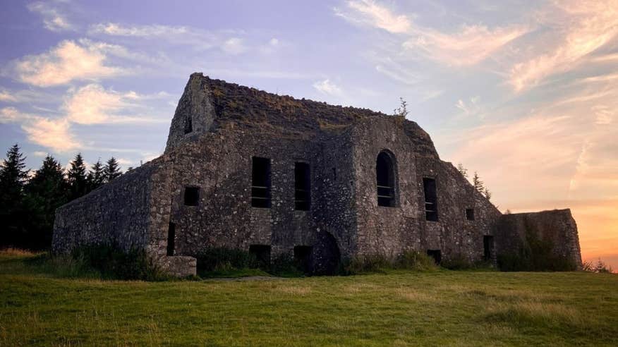 Hellfire Club in Dublin at sunset.