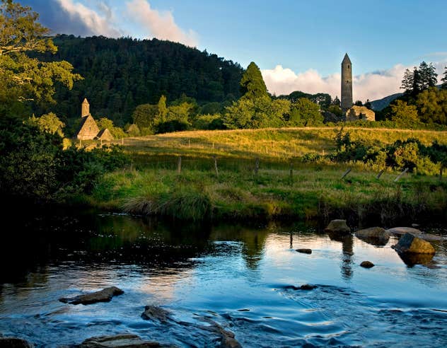 The monastic settlement at Glendalough in County Wicklow.