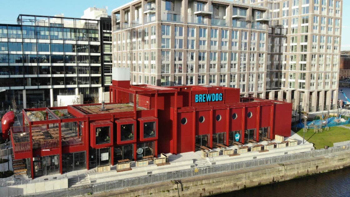 An aerial view of BrewDog Outpost Dublin
