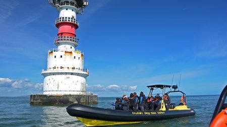 A view of Kish Bank Lighthouse in Dublin Bay with Dublin Bay Sea Safaris