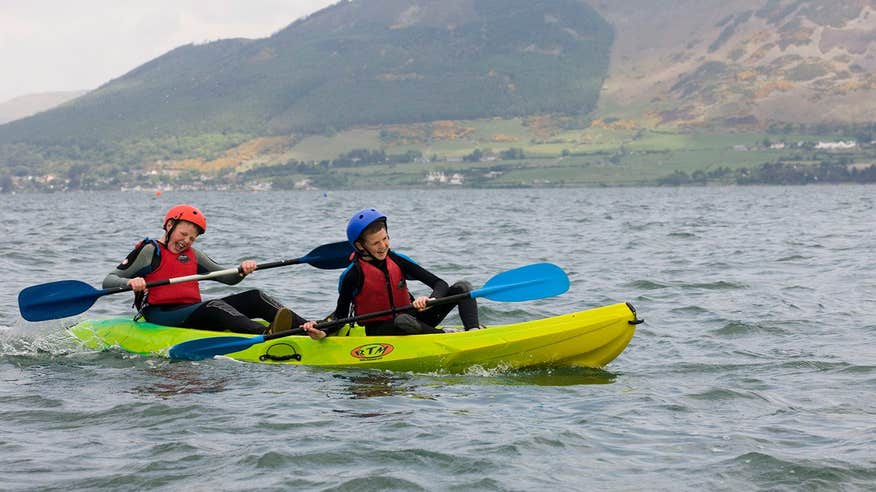 Two people kayaking at Carlingford Adventure Centre and Skypark, Co. Louth