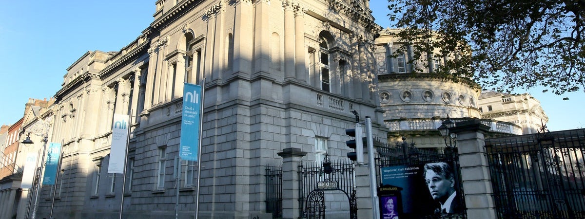 Exterior of National Library of Ireland in Dublin