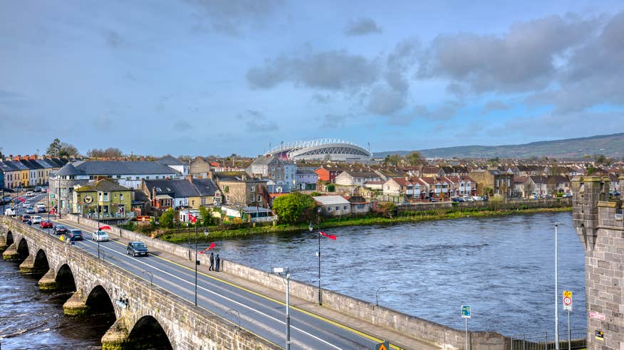 Blue skies and clouds over Thomond Park