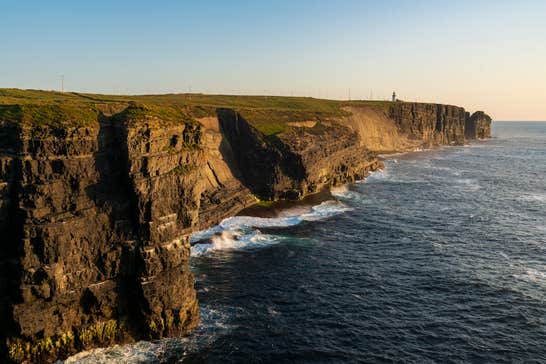 Loop Head Cliff in County Clare at sunset.