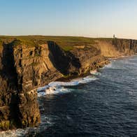 Loop Head Cliff in County Clare at sunset.