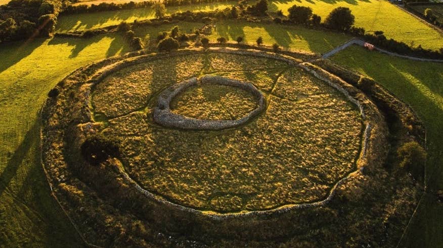 aerial view of Rathgall Stone Fort, Co Carlow
