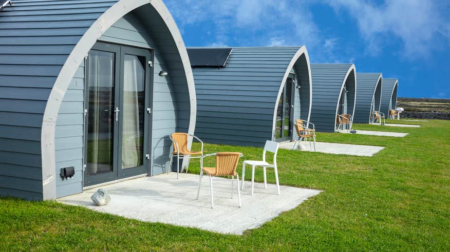 Exterior image of a glamping pod at Aran Islands Camping and Glamping in County Galway