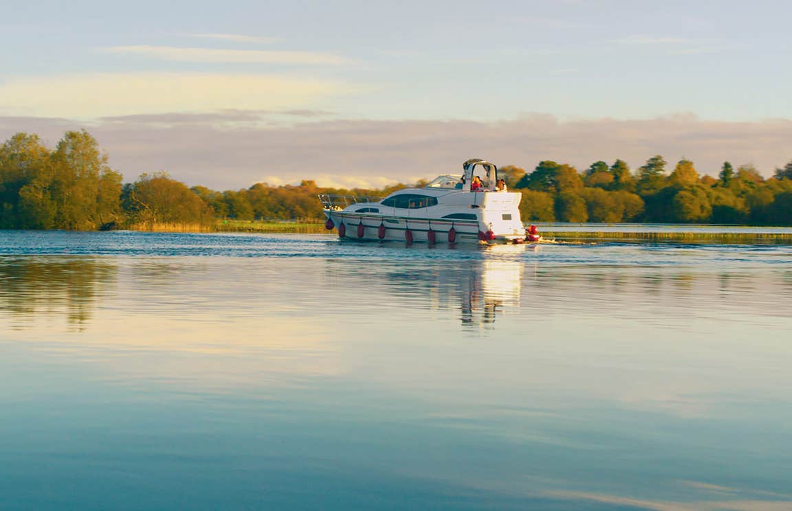 Cruise Boat  on the river Shannon in County Leitrim