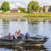 Fishing trip out on a boat with Watershed Fly Fishing