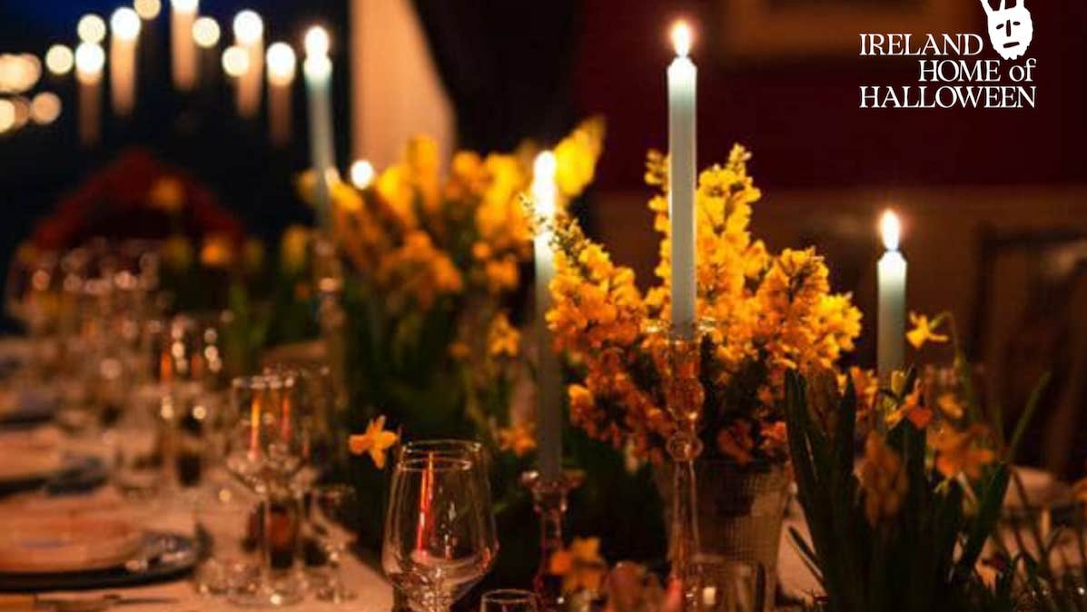 A candlelight laid table