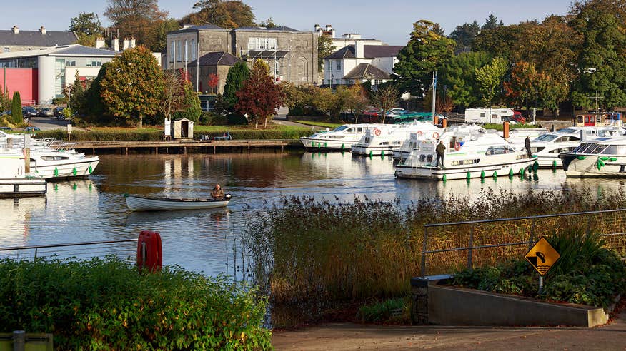 Boats docked at a marina in Carrick on Shannon.