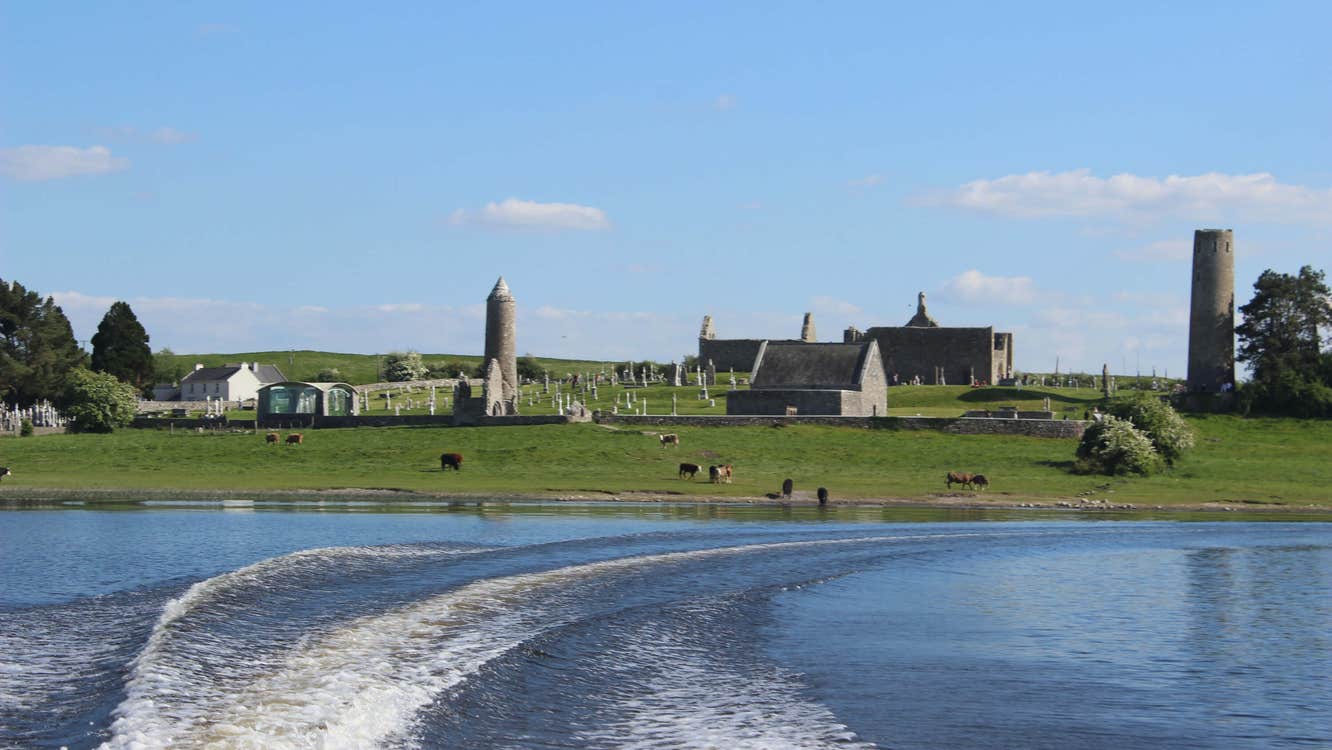 View of Clonmacnoise from the River Shannon