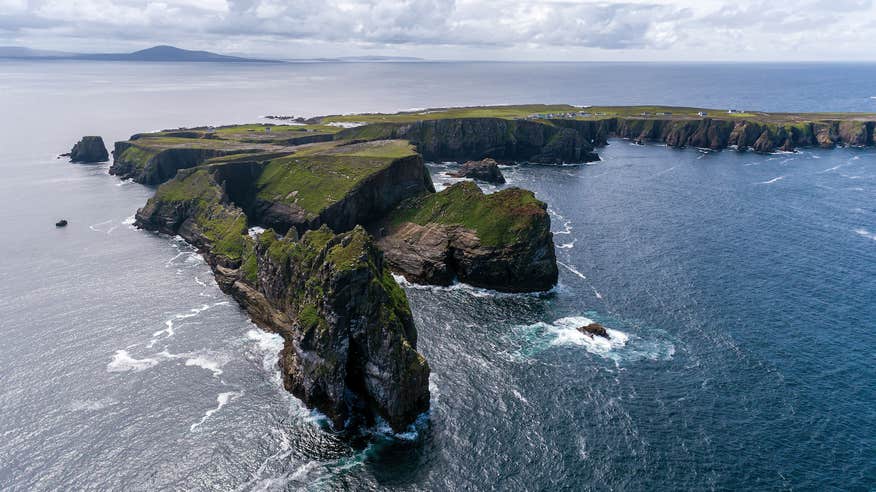 Aerial view of Tory Island in County Donegal