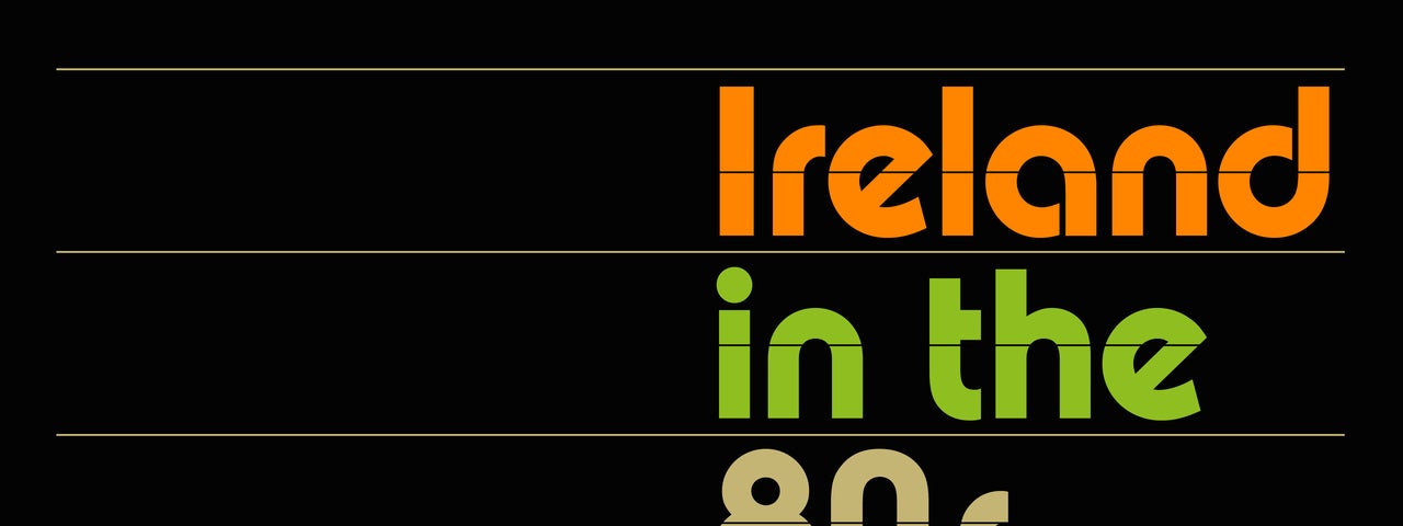 Bold orange, green and gold typography appears against a black background, divided by thin horizontal gold lines.
